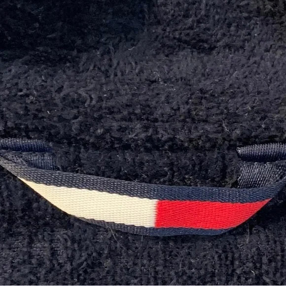 Tommy Hilfiger Unisex Sleepwear Heavy Terry One Size Robe Dark Blue 100% Cotton - Picture 9 of 16